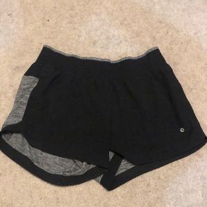 black and grey shorts